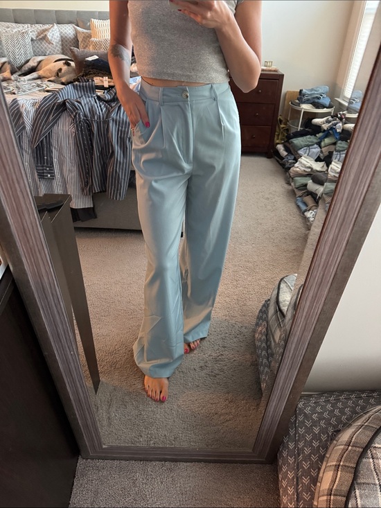 Princess Polly Pants - Princess Polly Pale Blue Wide Leg Trousers